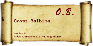 Orosz Balbina névjegykártya
